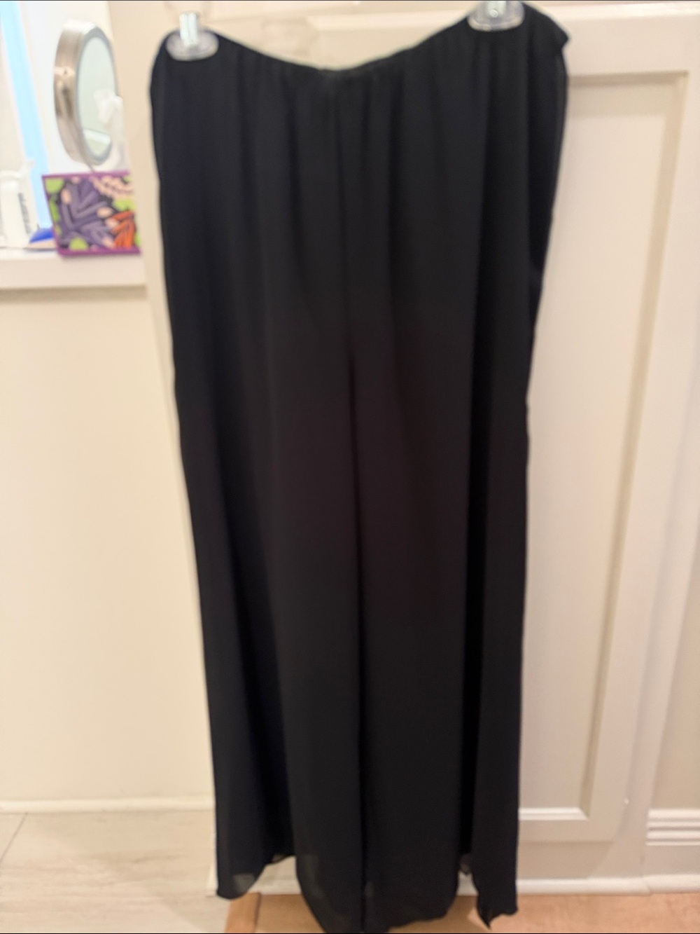 Alex Evenings Black Wide-Leg Palazzo Pants